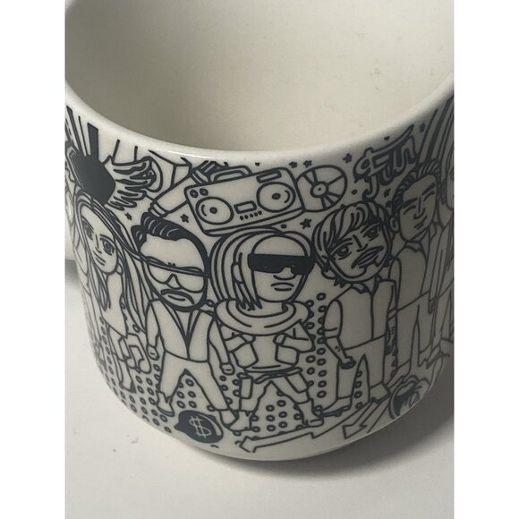 Music Rock N Roll Coffee Mug Black White Cameo China - Picture 6 of 11